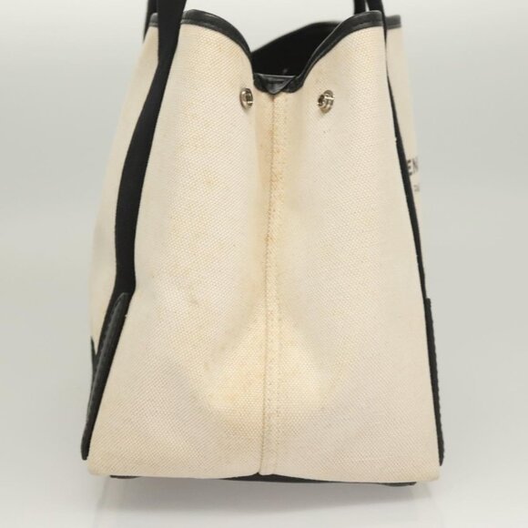 BALENCIAGA Navy Cabas S Hand Bag Canvas Black White 339933 Auth 129400 - Picture 6 of 16